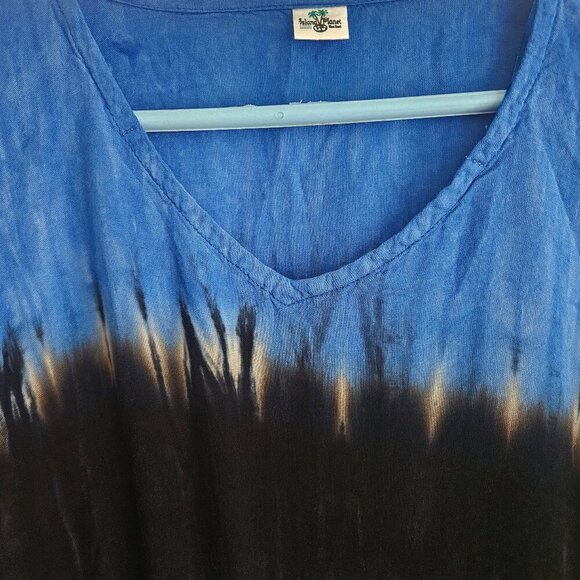 Island planet Vacay Lightweight beach pool cruise tie dye blue cover-up Boho - Picture 4 of 4